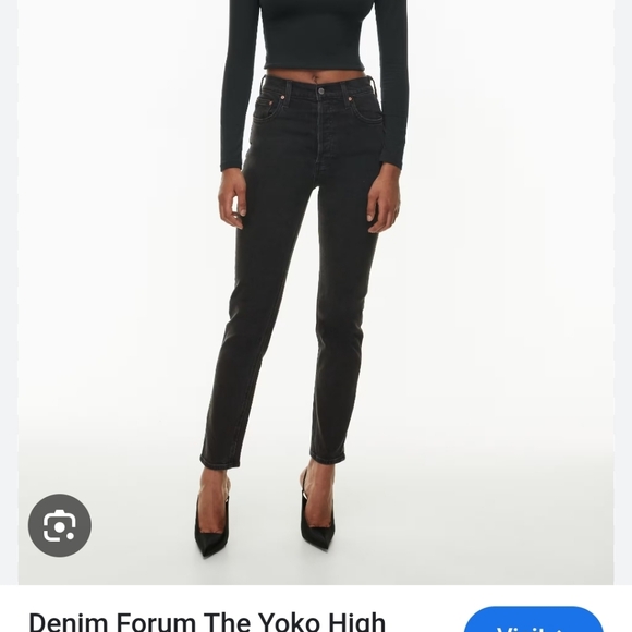 Denim Forum Denim - Denim Forum The Yoko High Rise Faded Black High-Rise Jeans